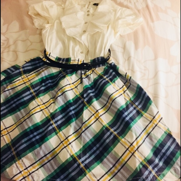 Cute Green Plaid Dress - Picture 2 of 4